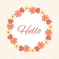 Greeting card template with floral wreath N3