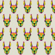 Abstract llama seamless pattern backgroun Bright polygonal geometric illustration