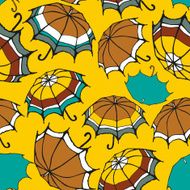 Seamless pattern with decorative umbrellas