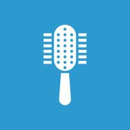 comb icon isolated white on the blue background