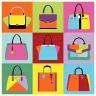 Retro pop art women handbag and purse set poster