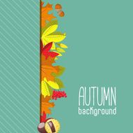 Autumn background for invitation or ad template with wreath from