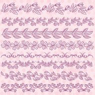 Set of Lace Paper with flower over pink backround vector
