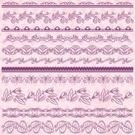 Set of Lace Paper with flower over pink backround vector N2