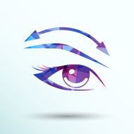 Eyelashes eyebrows vector eye icon makeup N5
