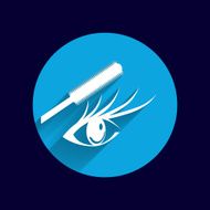 Vector illustration beautiful female blue eye mascara N6