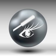 Vector illustration beautiful female blue eye mascara N7