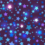 Seamless with shiny blue stars