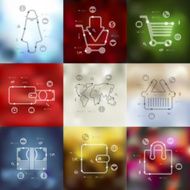 shopping timeline infographics with blurred background N2