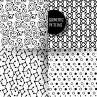 geometric pattern in op art design Black and white N2