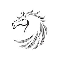 Vector silhouette of a horse head N3