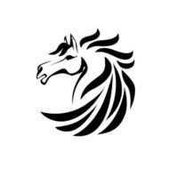 Vector silhouette of a horse head N4