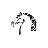 Vector silhouette of a horse head N5