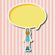 lady girl cartoon theme elements N86