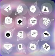 Abstract polygonal label design Elements of astronomy N3