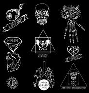 Set of Labels with hand draw human N5
