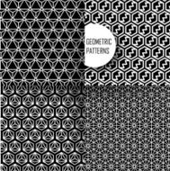 geometric pattern in op art design Black and white N9