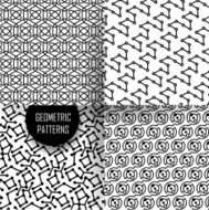 geometric pattern in op art design Black and white N16