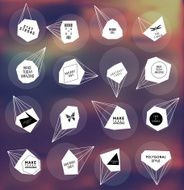 Abstract polygonal label design Elements of astronomy N15