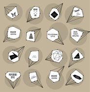 Abstract polygonal label design Elements of astronomy N17