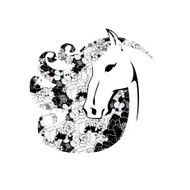 Vector silhouette of a horse head N6