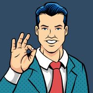 Vector OK man flat illustration
