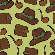 background with smoking pipes hats and purses
