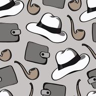 background with smoking pipes hats and purses N5