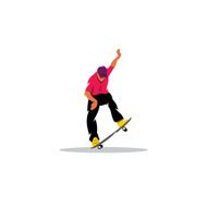 Skateboarder man jumping sign Vector Illustration N5