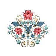 Ornamental floral element for design in China stile