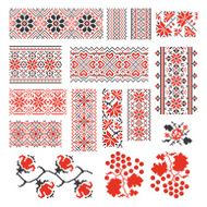 Ukrainian ethnic national seamless patterns vector set Embroidery stitch