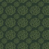 Succulents and cactus vector handpainted seamless pattern N3