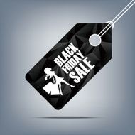 Black friday sale poster Low polygonal background on price tag