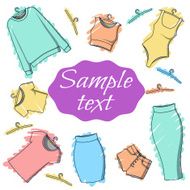 Background clothes for design of printed materials Postcard