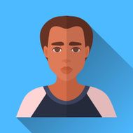 African american man square flat icon