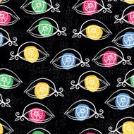 Seamless pattern with eye