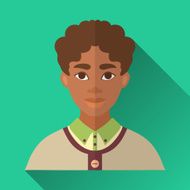 Young african american man square flat icon