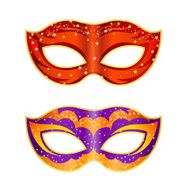 Two bright fancy mask on a white background Isolate Vector