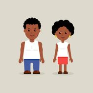 Young African American characters in casual clothes