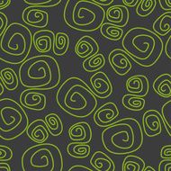 Hand drawn green swirl abstract seamless background