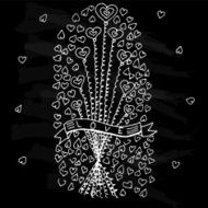 Set of vector illustrations with hearts N3