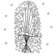 Set of vector illustrations with hearts N4