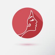 The woman fashion icon or logo with flower Contour lines N2