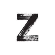 Letter Z hand drawn with dry brush