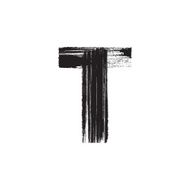 Letter T hand drawn with dry brush