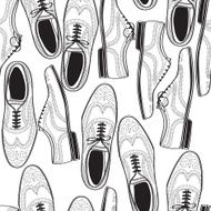 Seamless pattern with brogue shoes