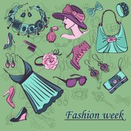 Hand drawn fashion background