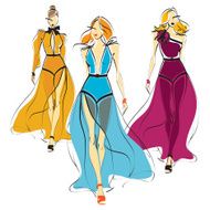 Women in transparent dresses