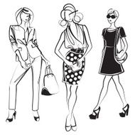 Black and white fashion sketch N5