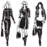 Black and white fashion illustration N2